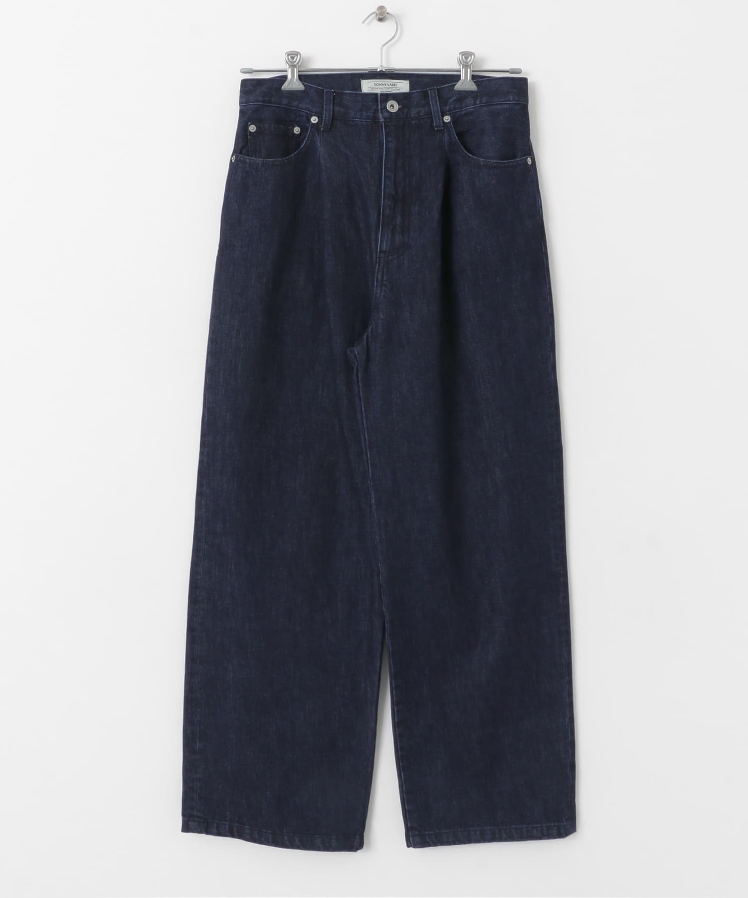 タックワイドデニムパンツ ワンウォッシュ M