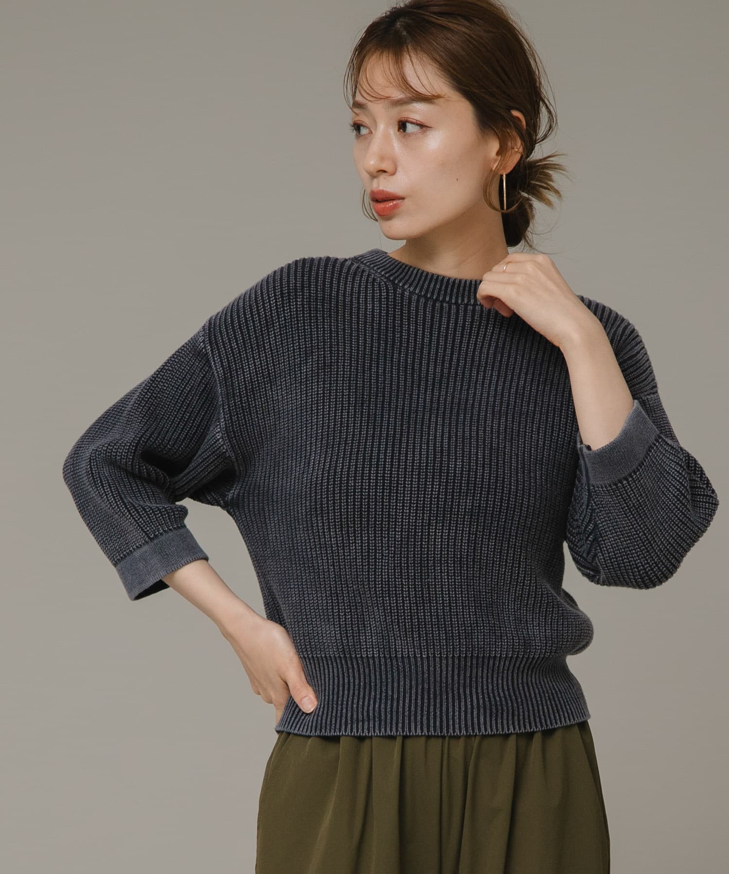 【buecherwurm】タグ付き新品‼️wb アンサンブル ニット セール】 【WEB限定カラーあり・洗える】CLEAR COTTON BLEND
