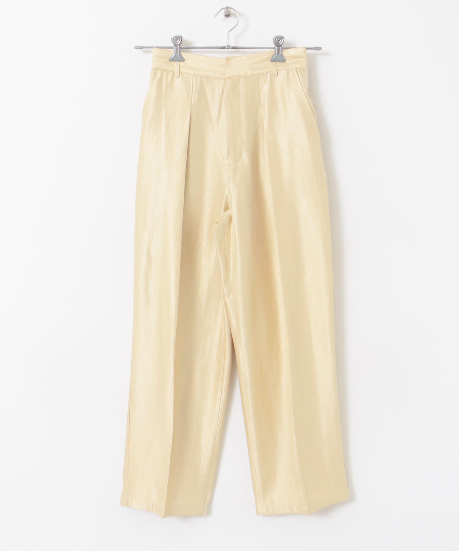 シャイニーツイルサテンパンツ バター 36