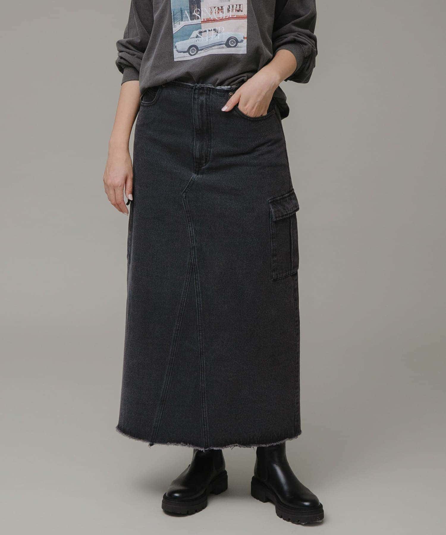 デニムベイカースカート