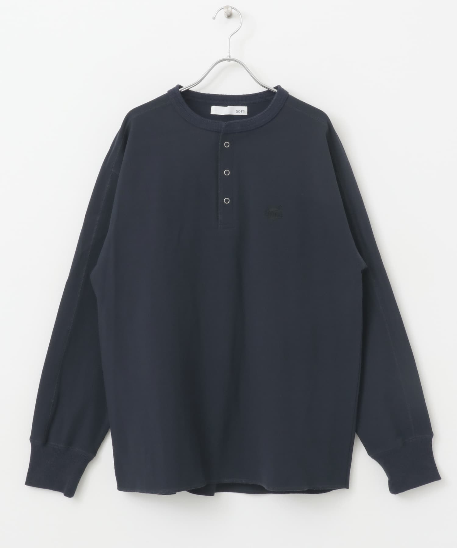 OOPS　サーマルヘンリーネックプルオーバー NAVY M