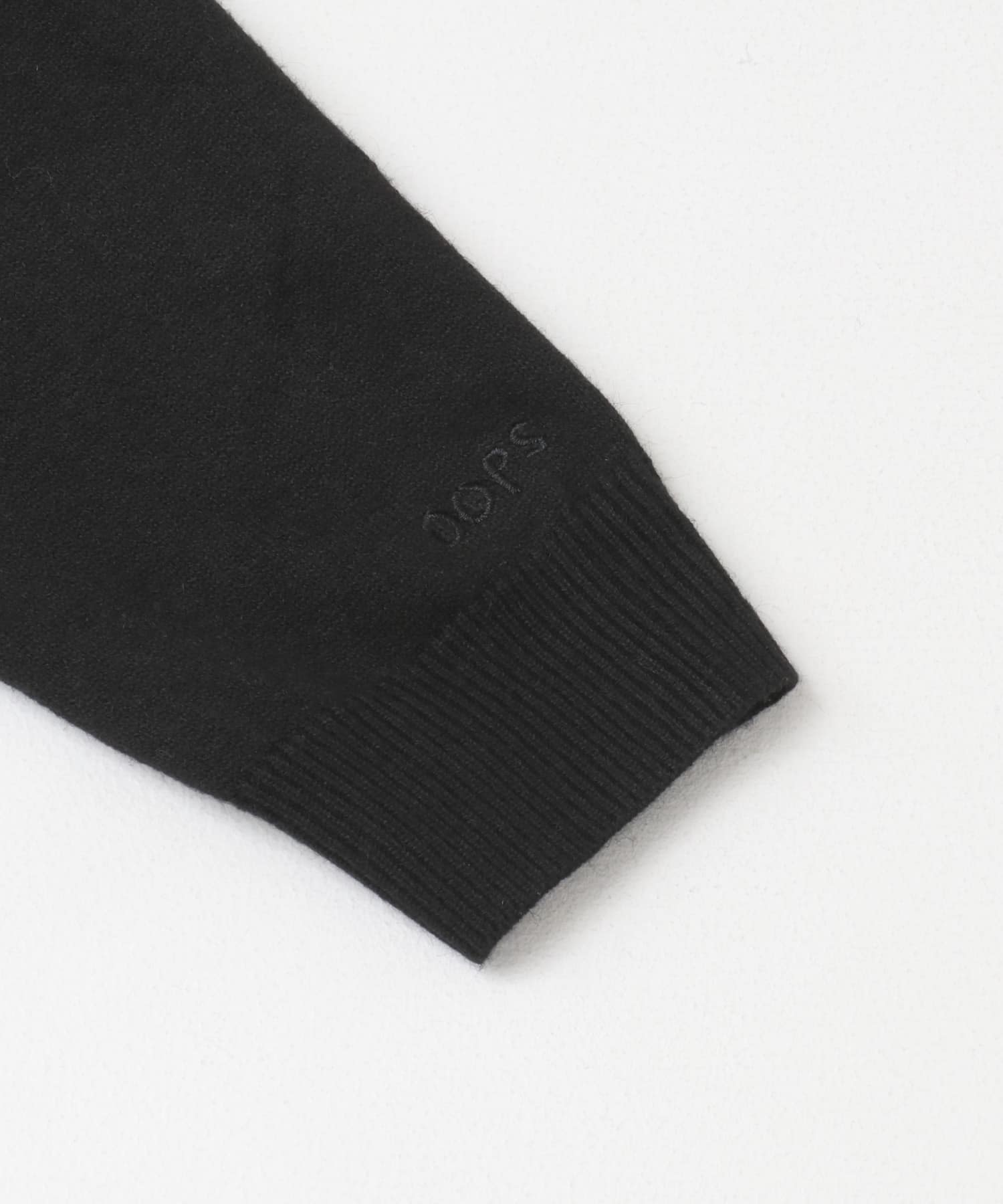 OOPS　ケーブル襟付きニットポロシャツ BLACK M