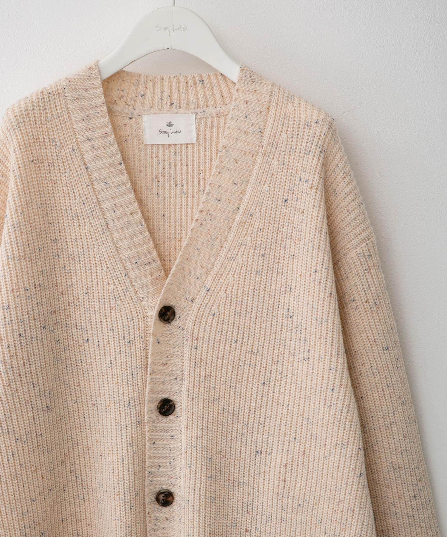 ウォッシャブルウール混ネップカーディガン アイボリー L