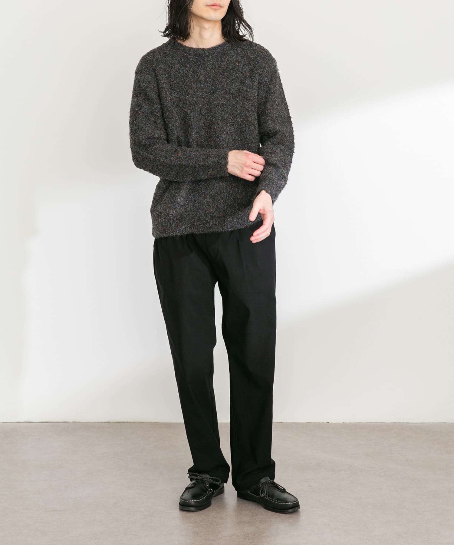 超美品！プルーレーベル黒白ニット セール】 ウォッシャブルウール混ニットプルオーバー （ニット