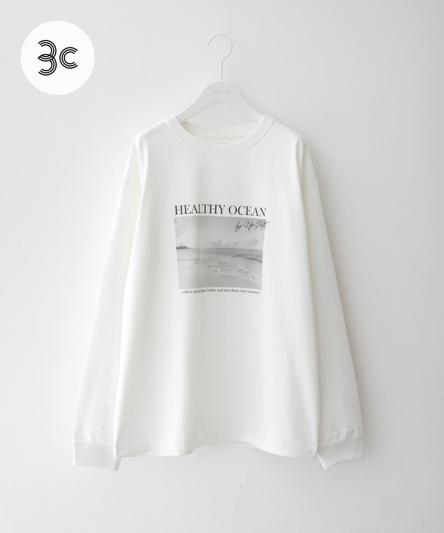 『ユニセックス』UpDRIFT フォトプリントロングTシャツ オフ M