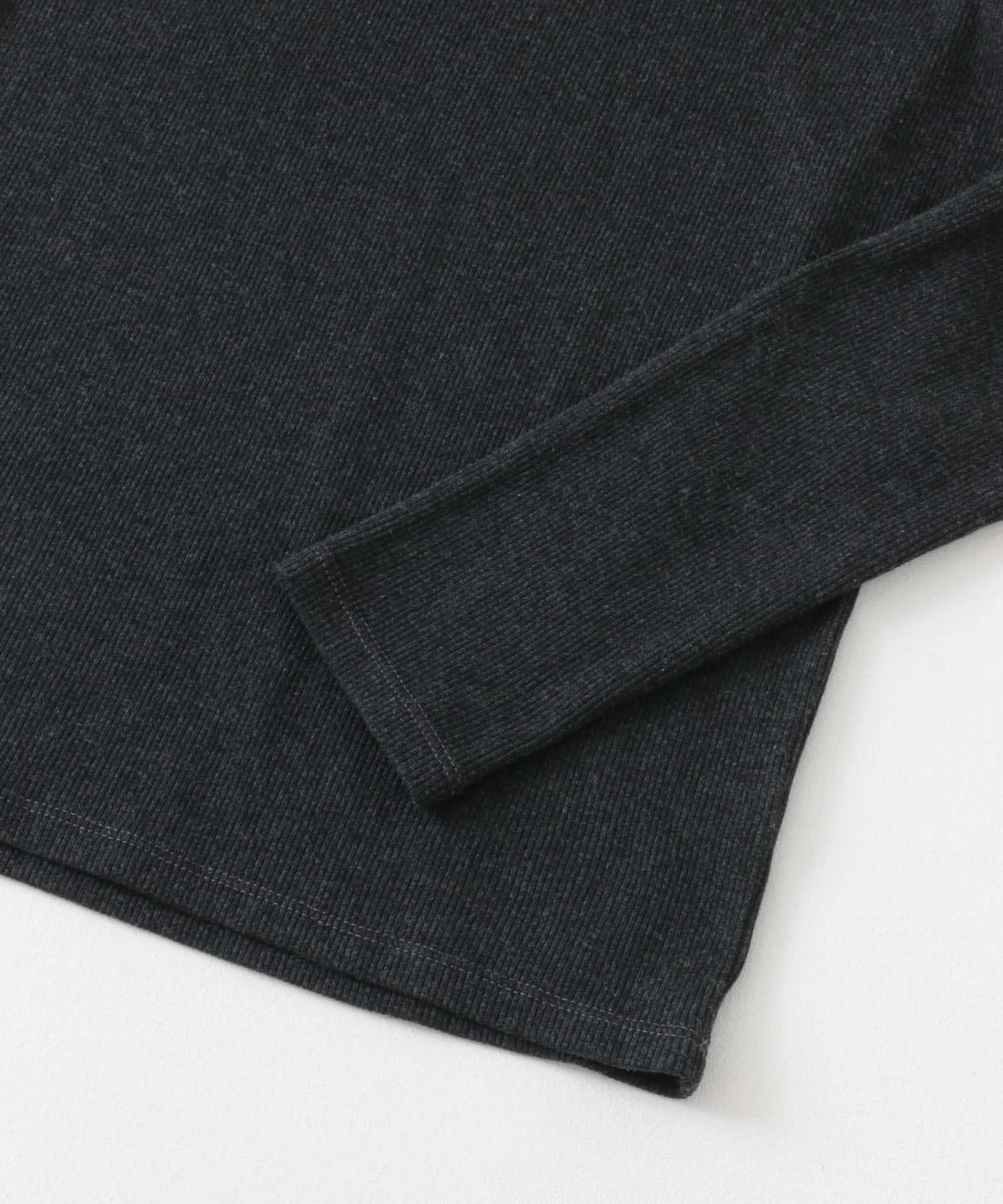 『UR TECH』蓄熱ベーシックロングTシャツ チャコール杢 FREE