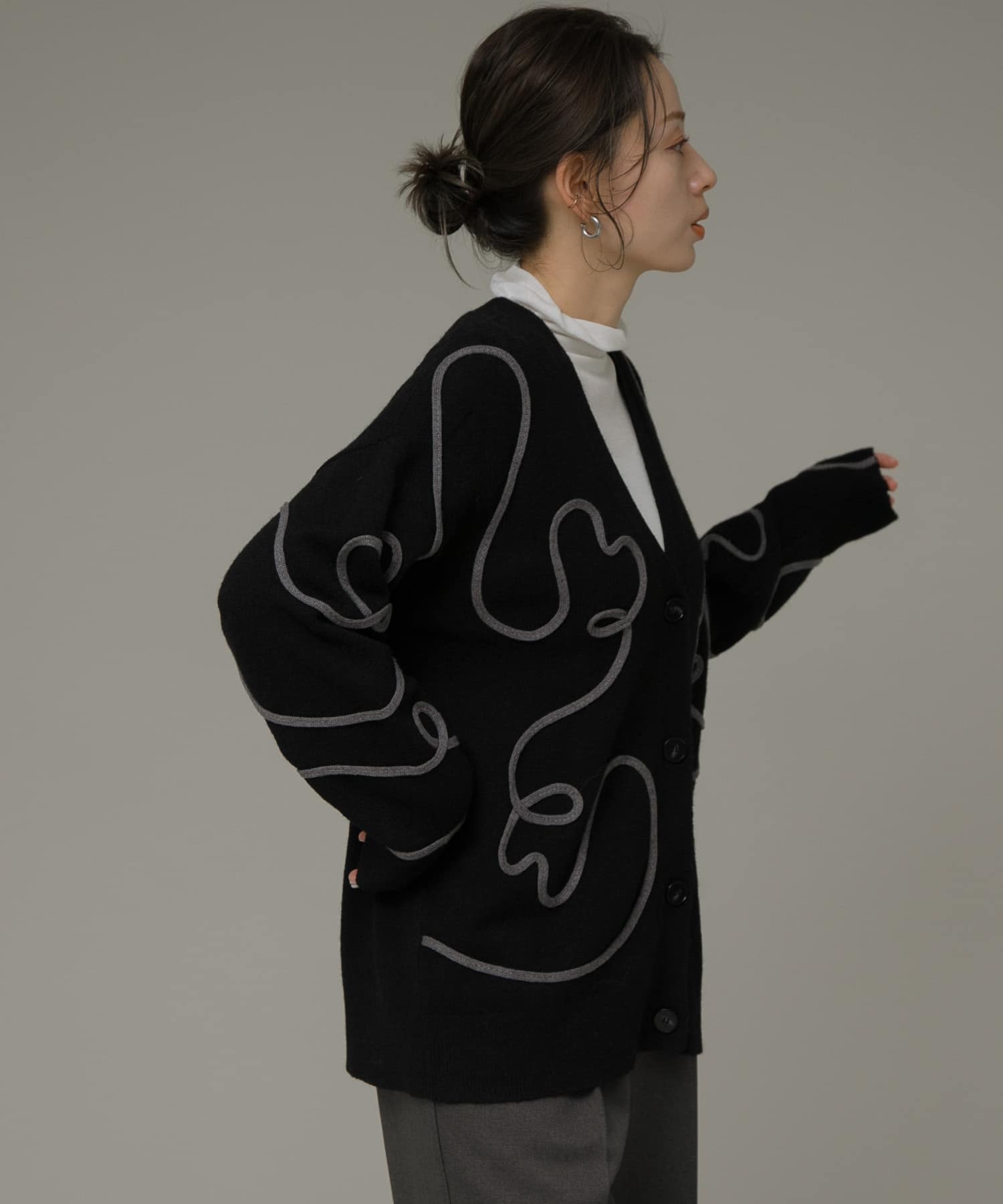 未使用リップヴァンウィンクル Random Carde シルク混カーディガン L アンサンブル対応】ウォッシャブルシルク Vネックカーディガン