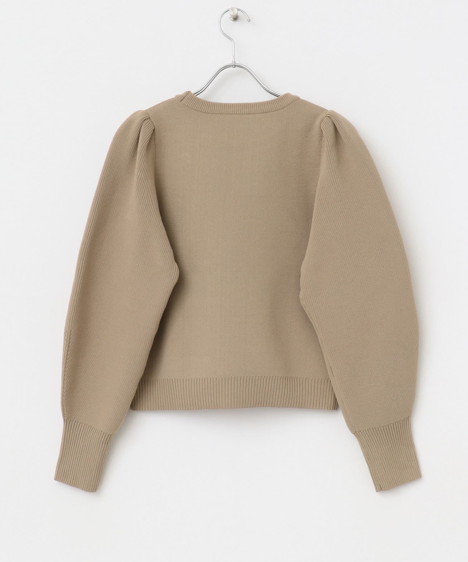 ボリュームスリーブニットプルオーバー ベージュ FREE