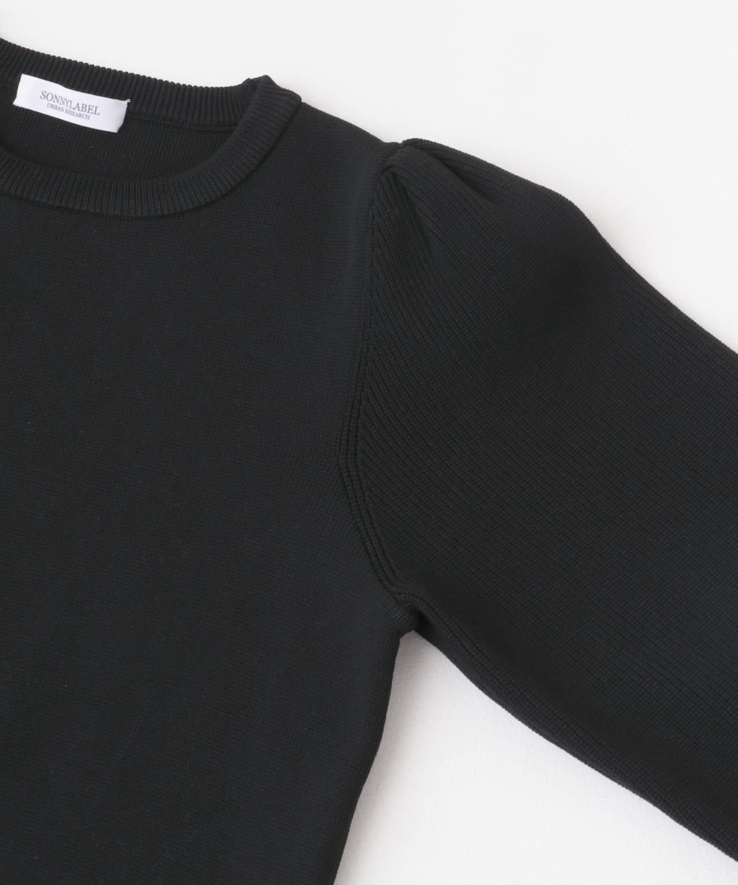 ボリュームスリーブニットプルオーバー ブラック FREE