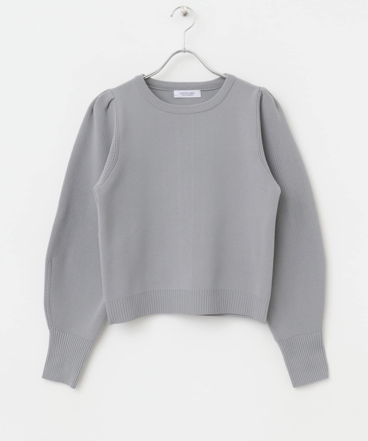 ボリュームスリーブニットプルオーバー グレー FREE
