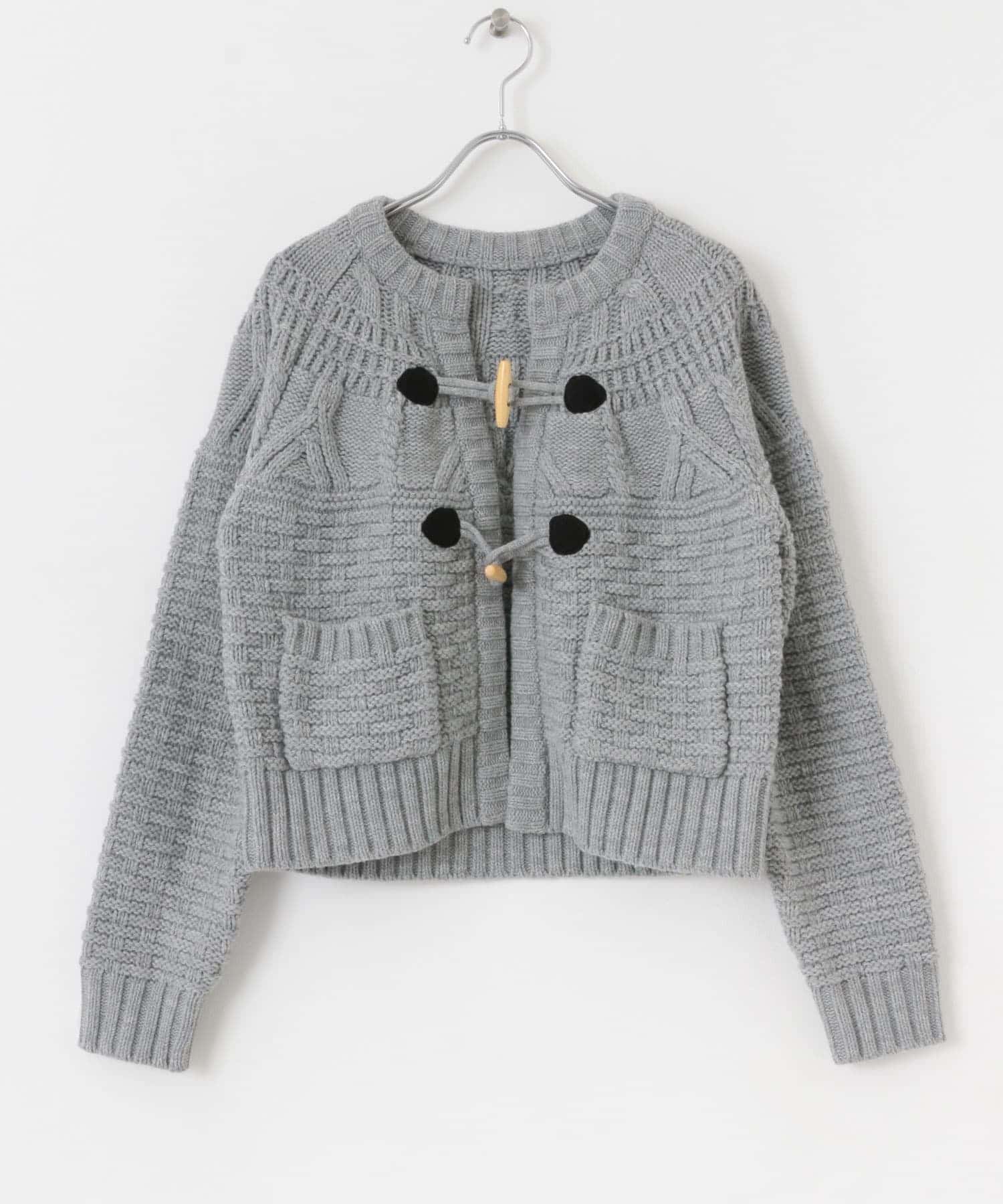 MIXケーブルクルーネックガウンニット