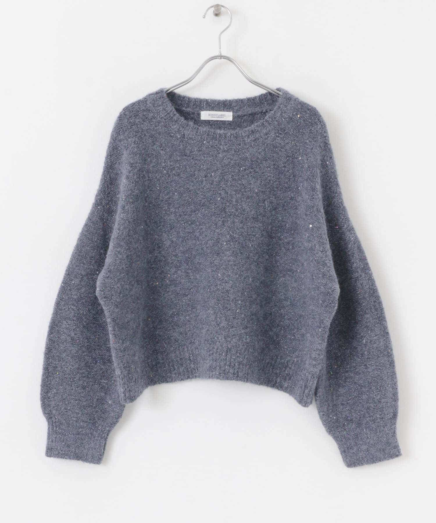 スパンコールループニットプルオーバー