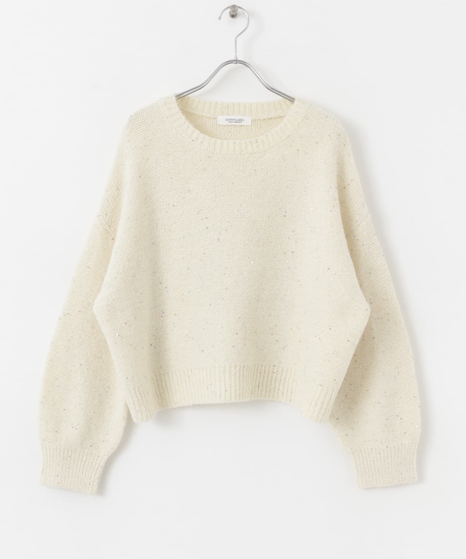 スパンコールループニットプルオーバー