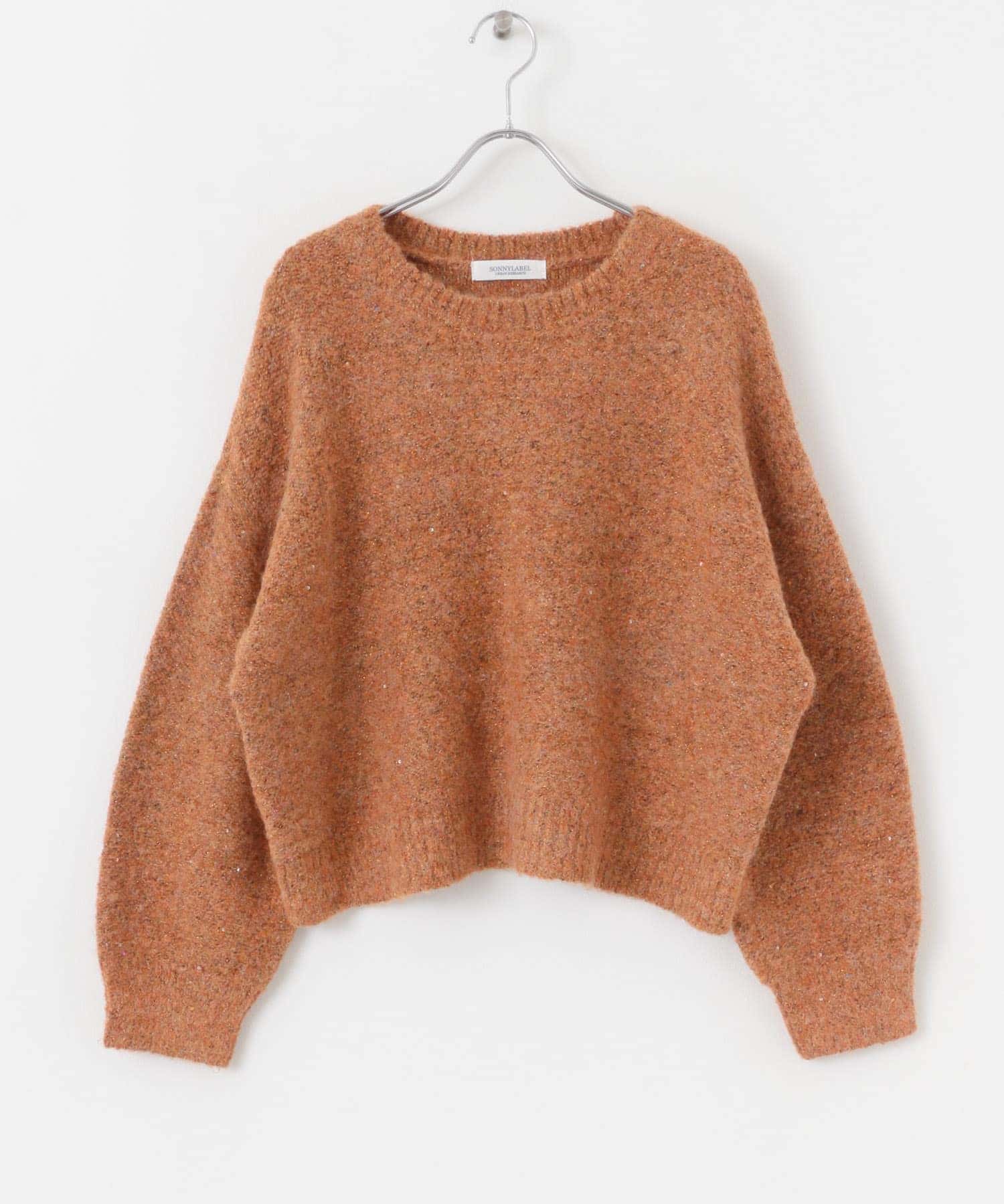 スパンコールループニットプルオーバー(FREE オレンジ): トップス