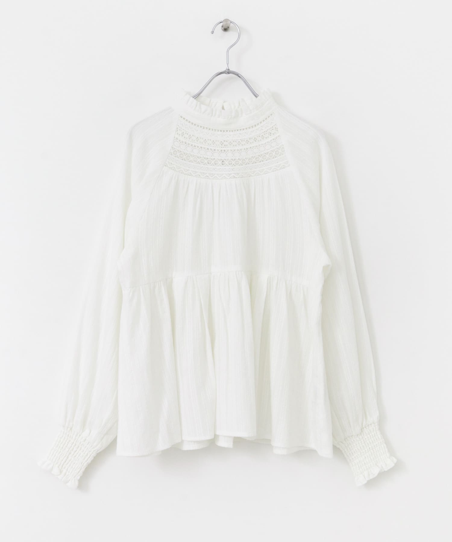 『WEB/一部店舗限定』NaokoTakayamaレースブラウス ホワイト FREE