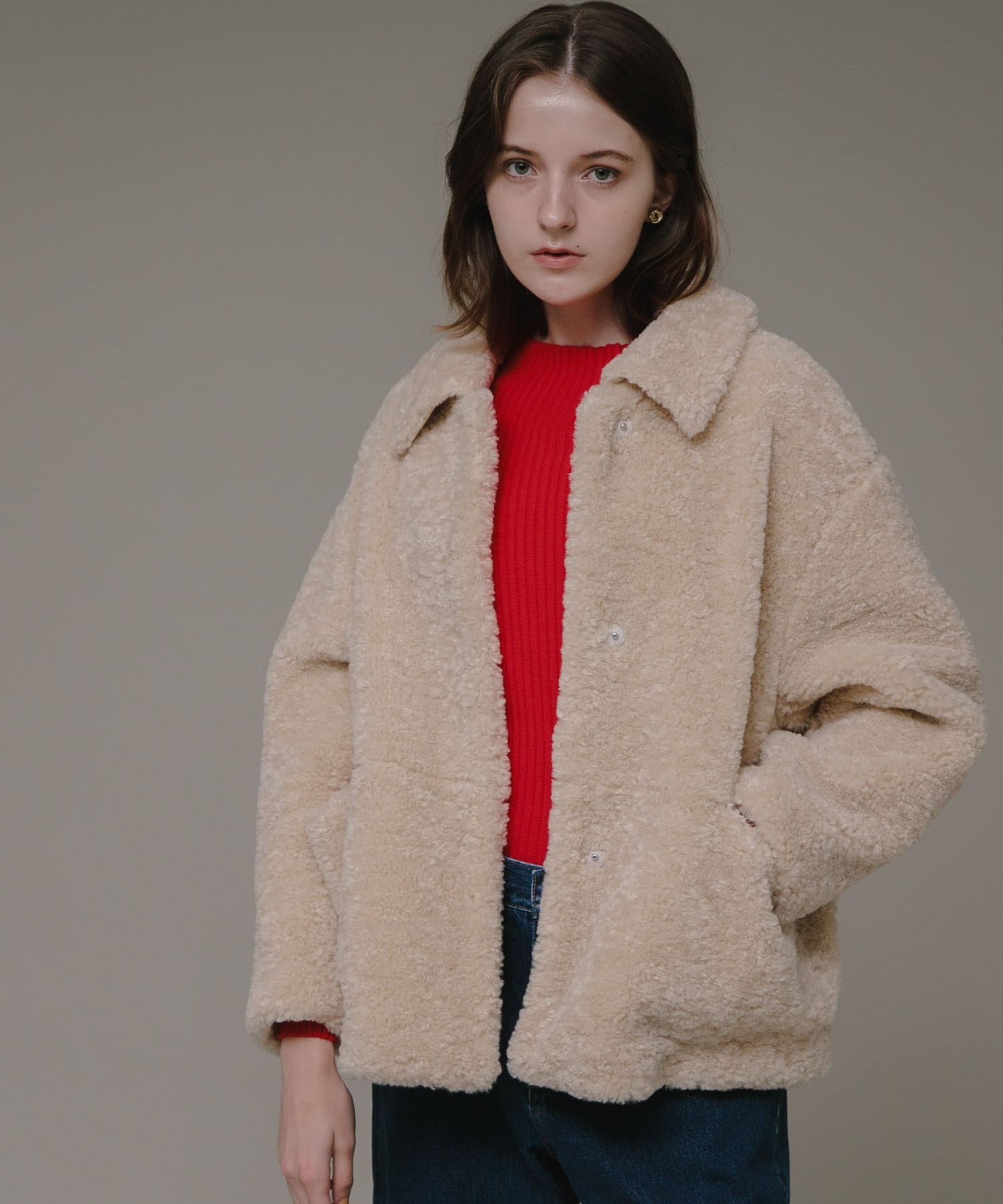 プードルボアエリツキブルゾン