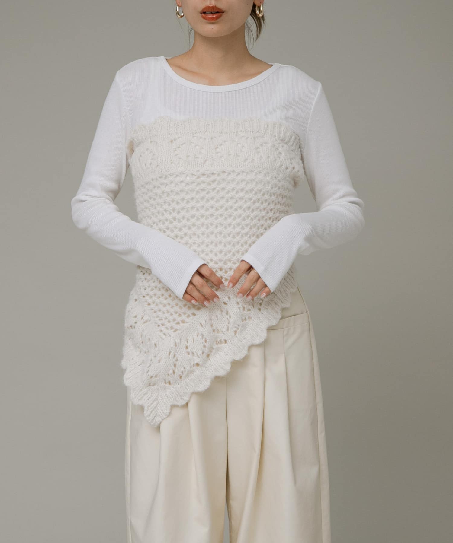 クロシェライクニットストール