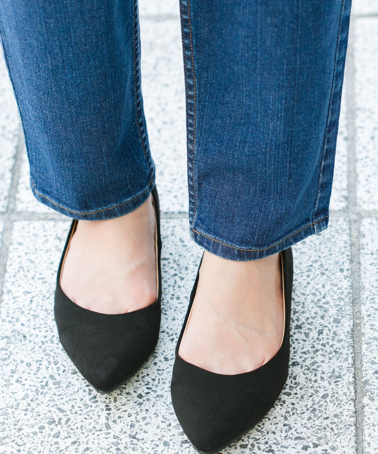 コンフォートポインテッドフラットパンプス∴