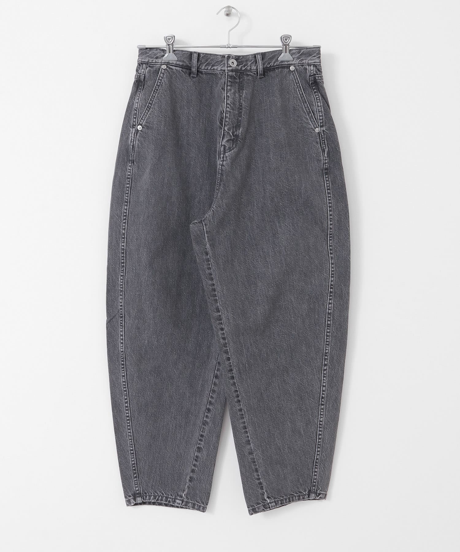 デニムバレルパンツ グレー M