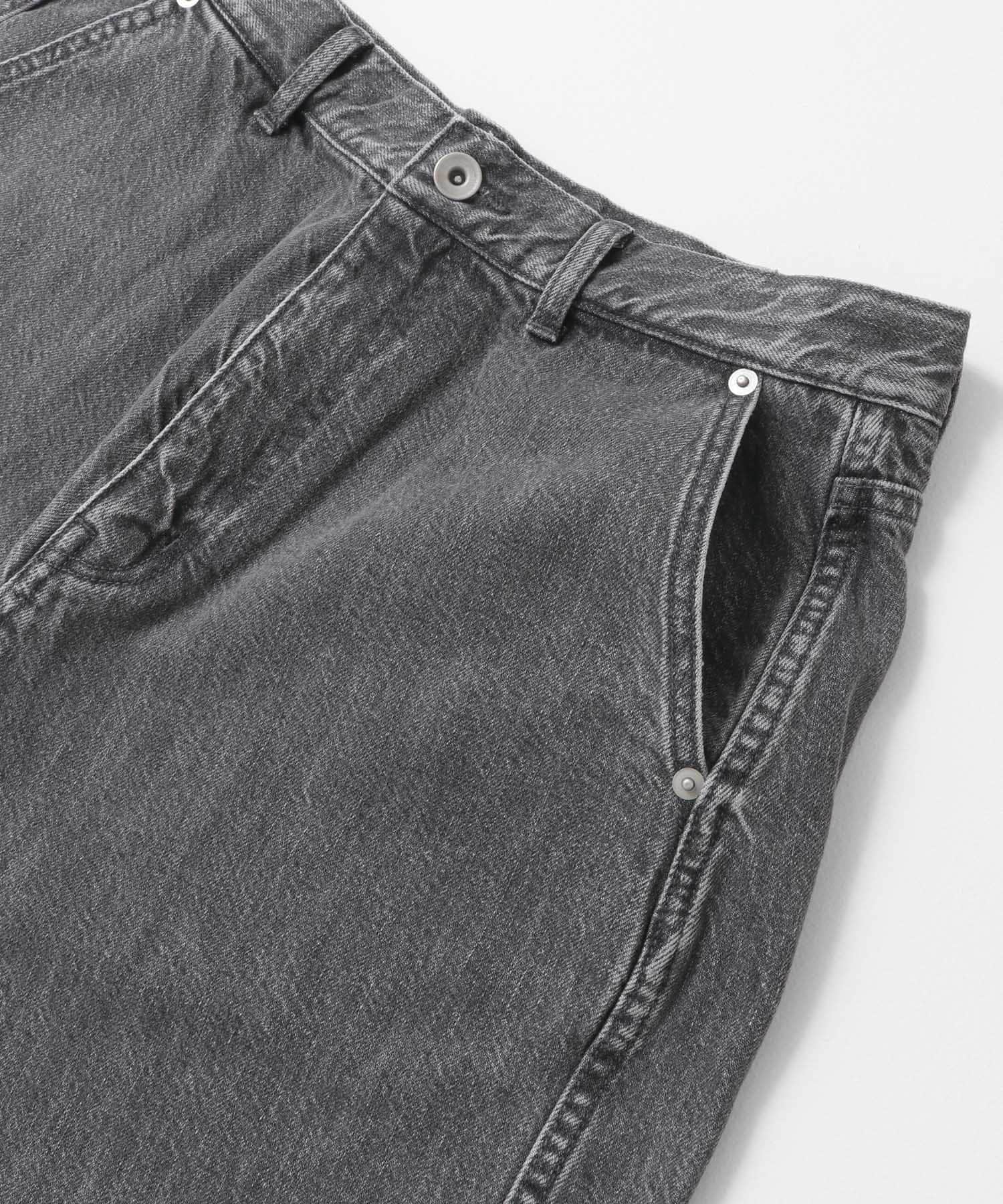 デニムバレルパンツ グレー M