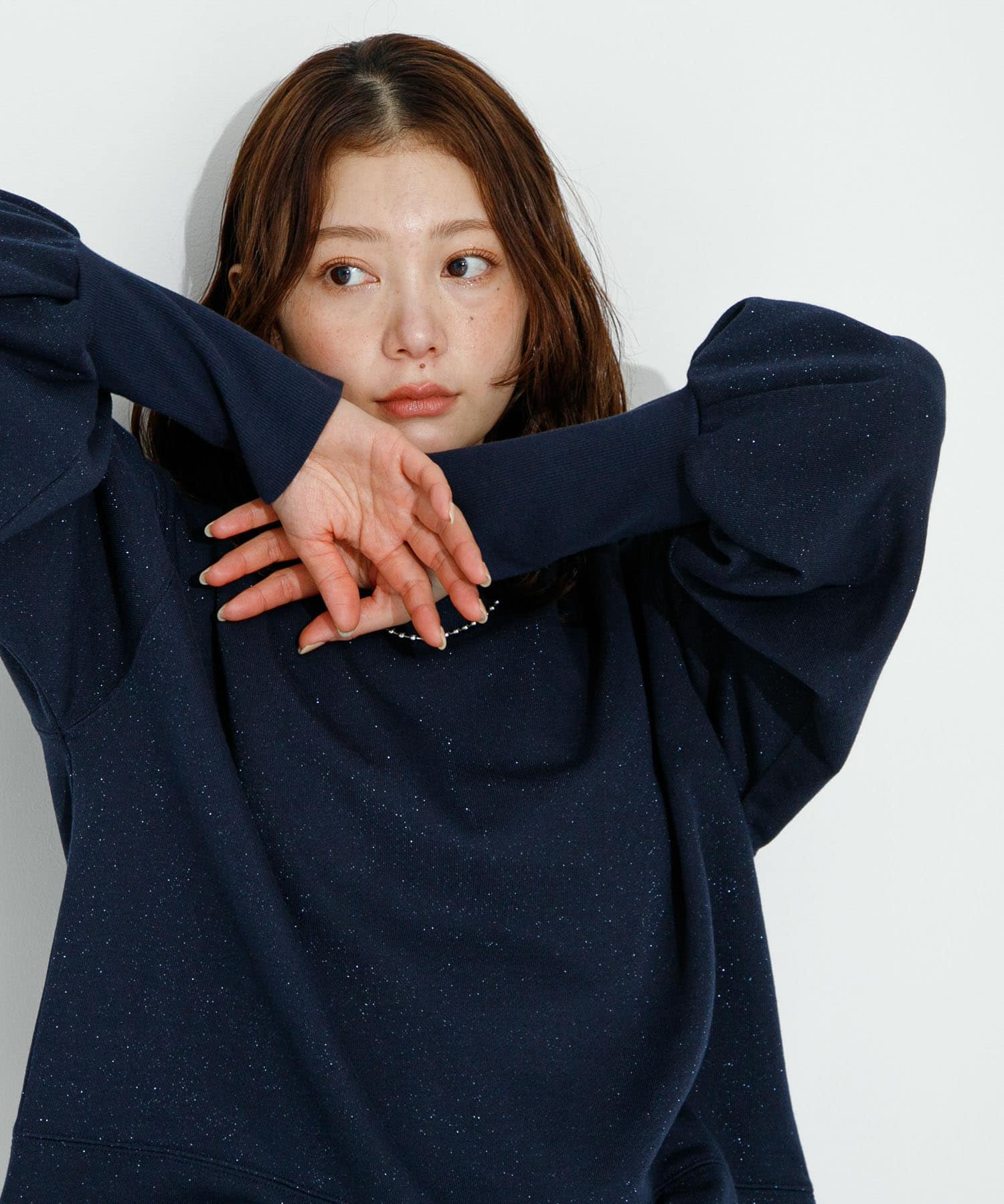 ラメ裏毛パフスリーブプルオーバー(FREE オフ): トップス｜URBAN