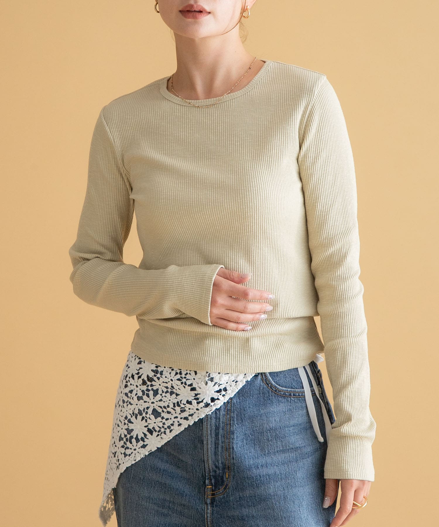 スラブベーシックロングスリーブTシャツ