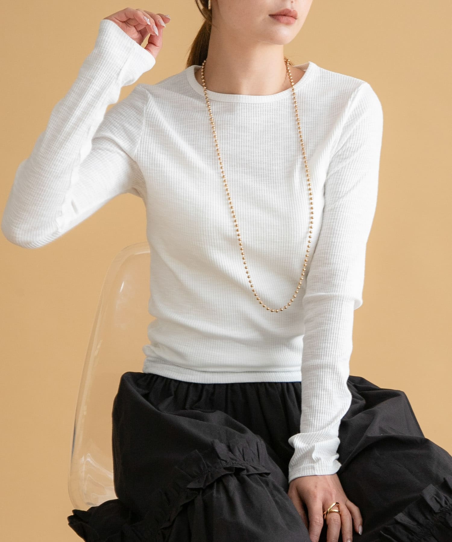 スラブベーシックロングスリーブTシャツ