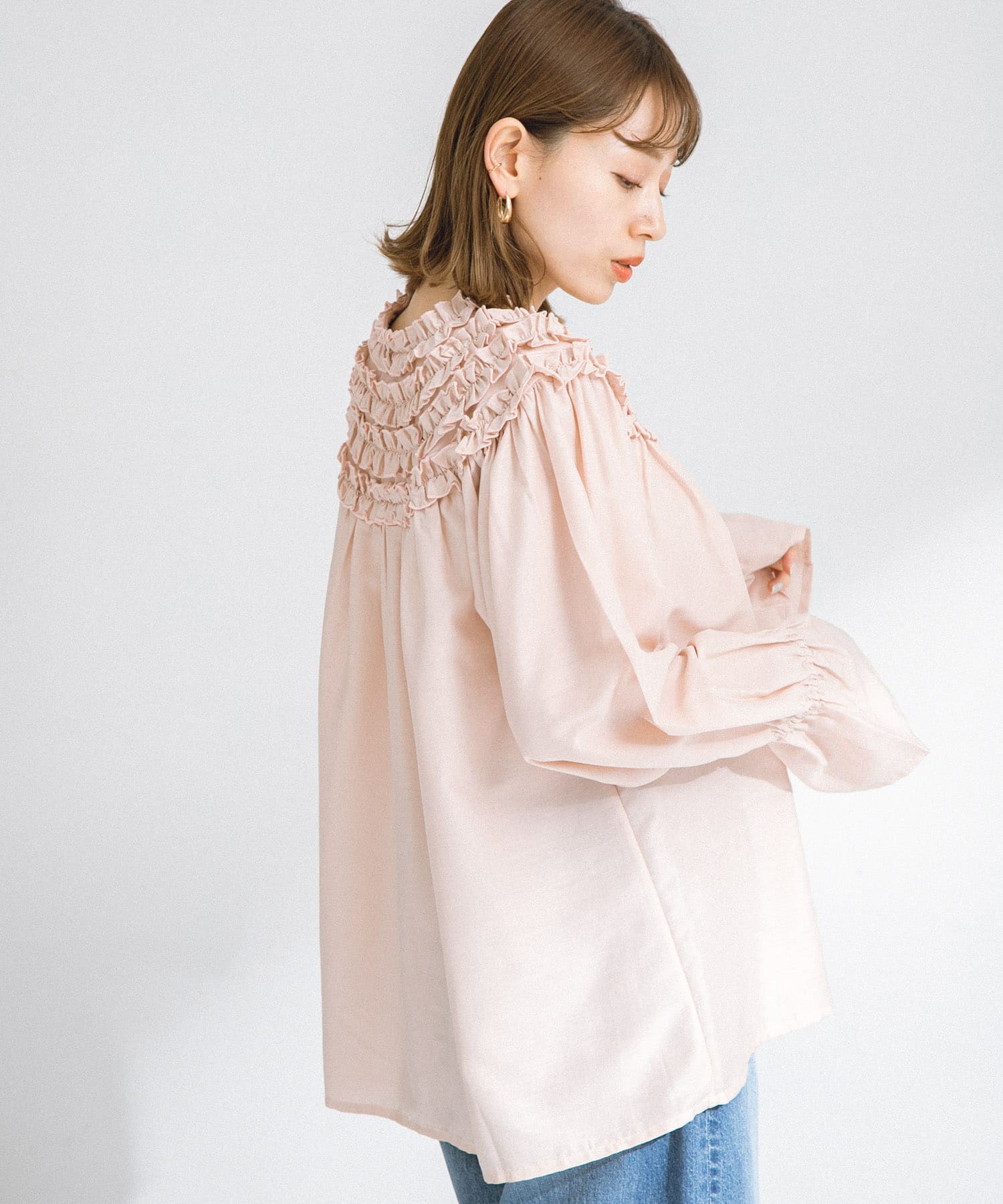 ミニフリル2wayチュニックブラウス