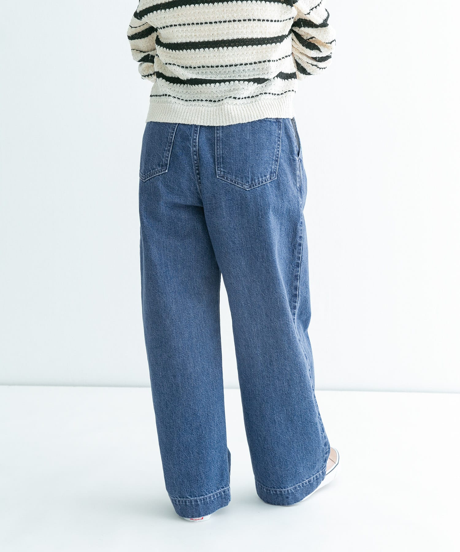 34サイズ/低身長向けも展開』タックデニム(34 インディゴ): ボトム