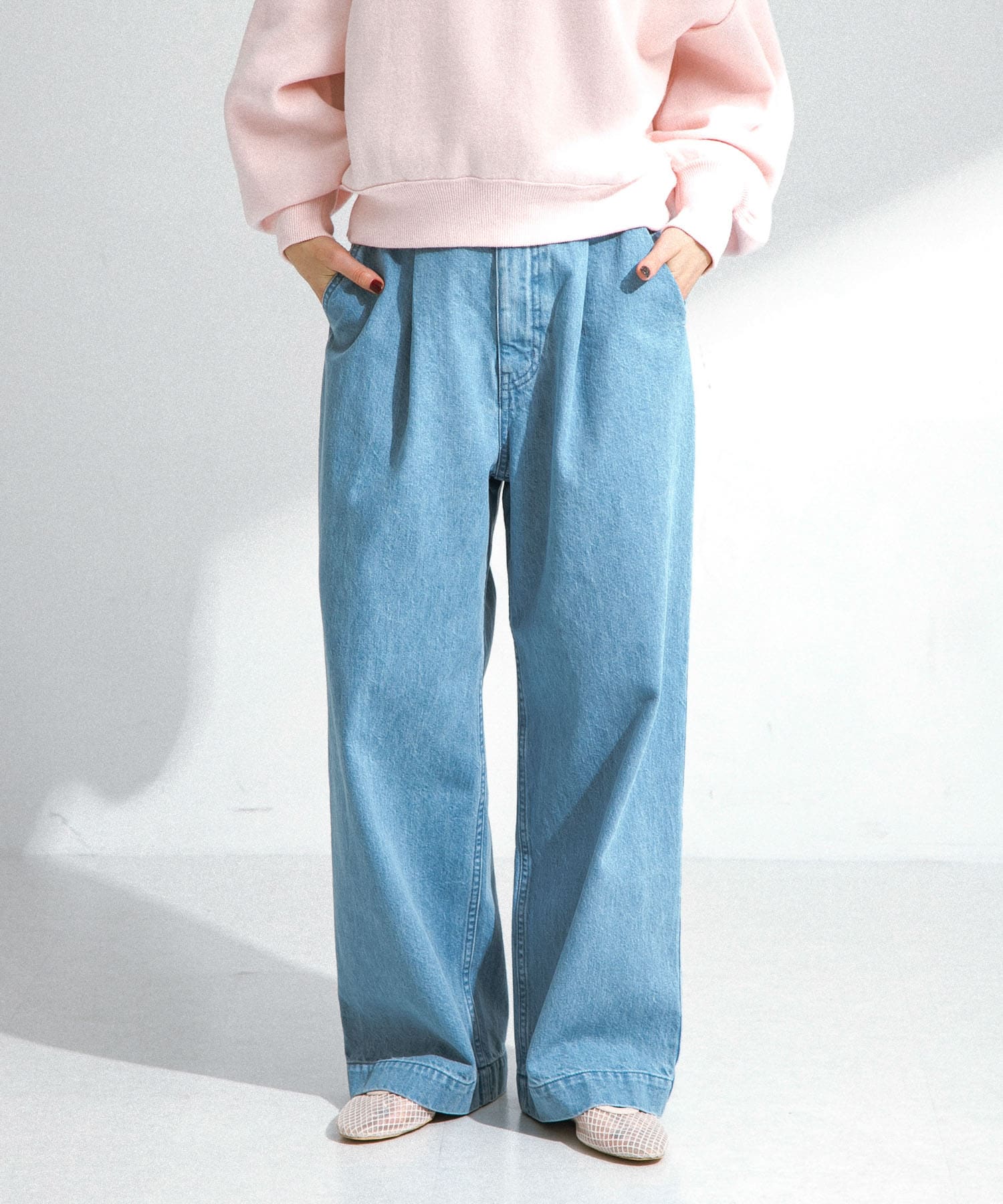 新品未使用 34/32 デニムパンツ 34サイズ/低身長向けも展開』タックデニム(34 インディゴ): ボトム