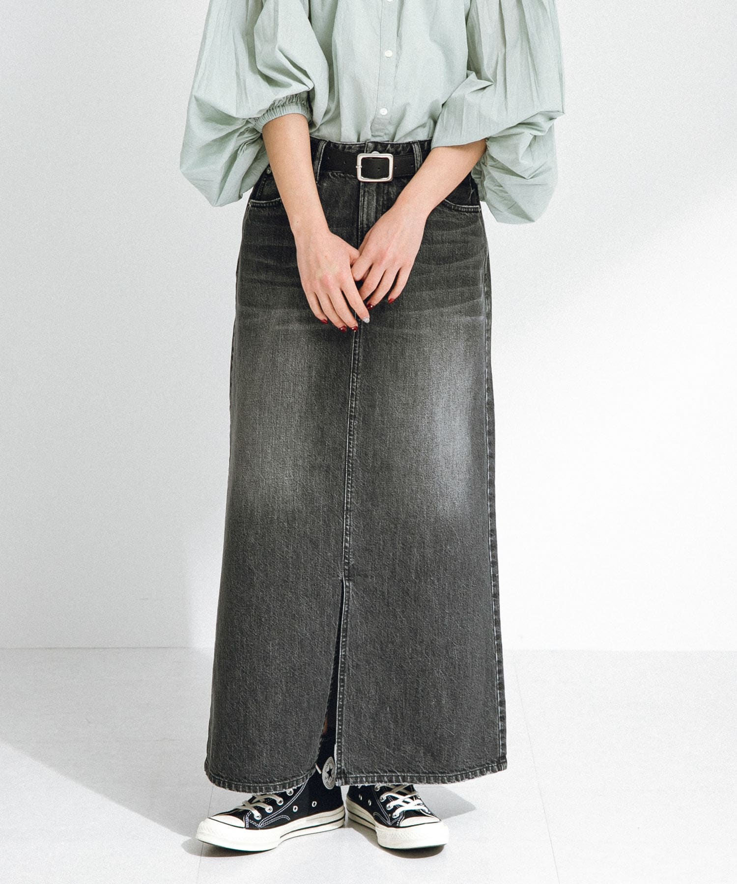 Aラインデニムスカート