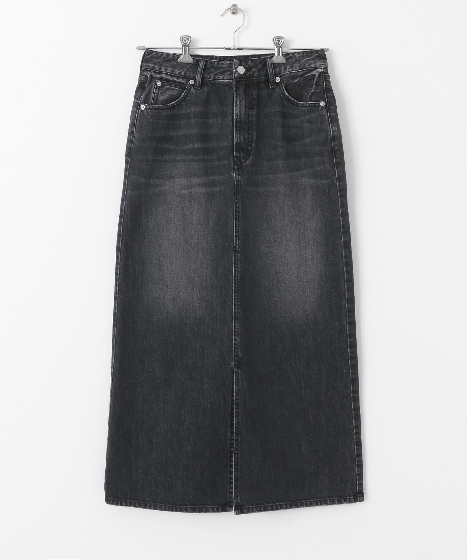 Aラインデニムスカート ブラック 36