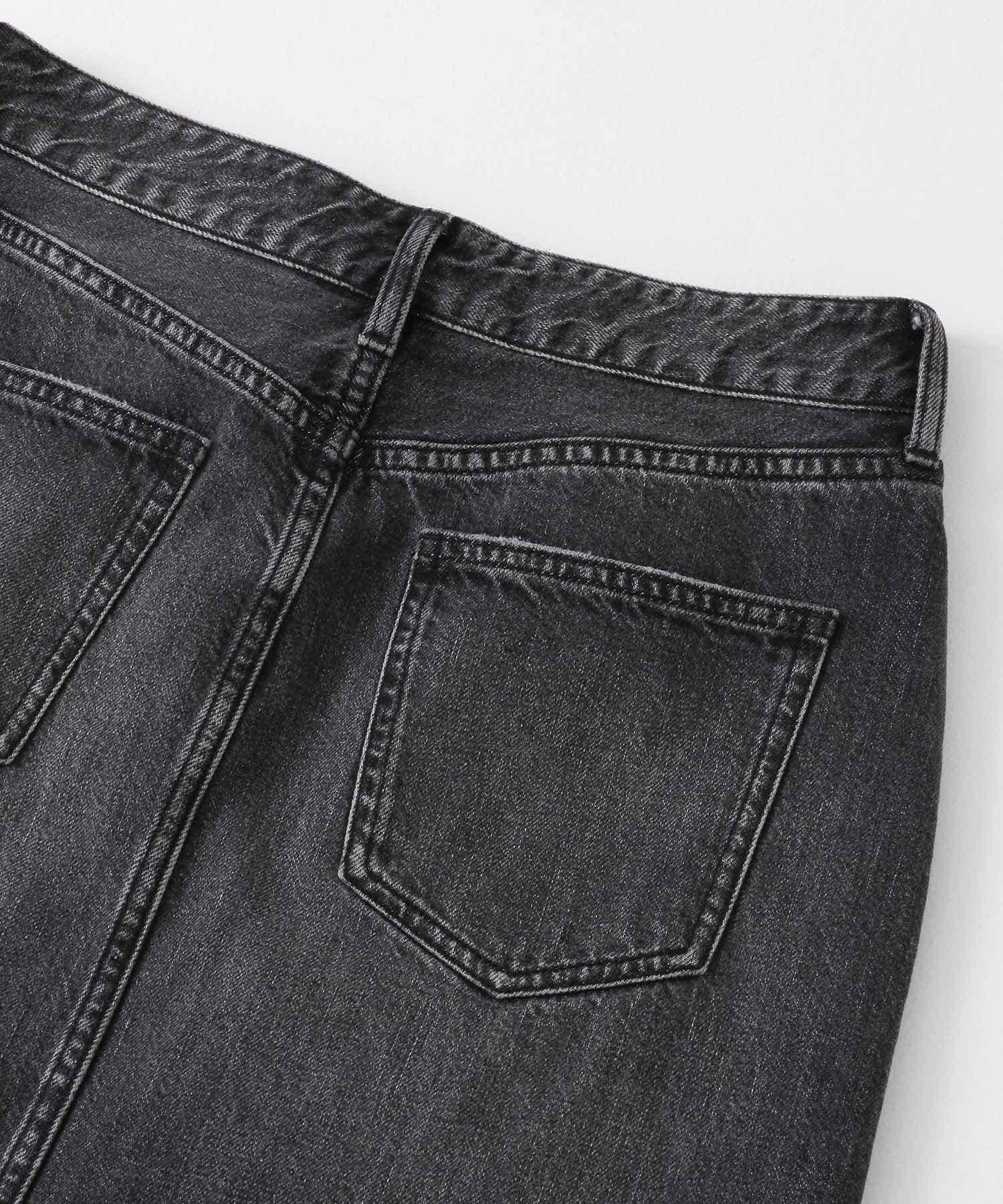 Aラインデニムスカート ブラック 36