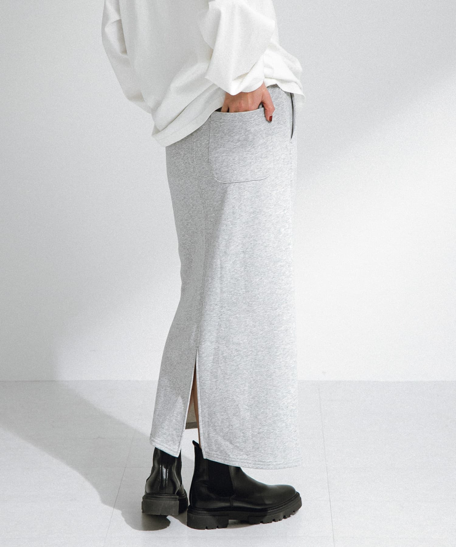 裏毛スウェットナロースカート