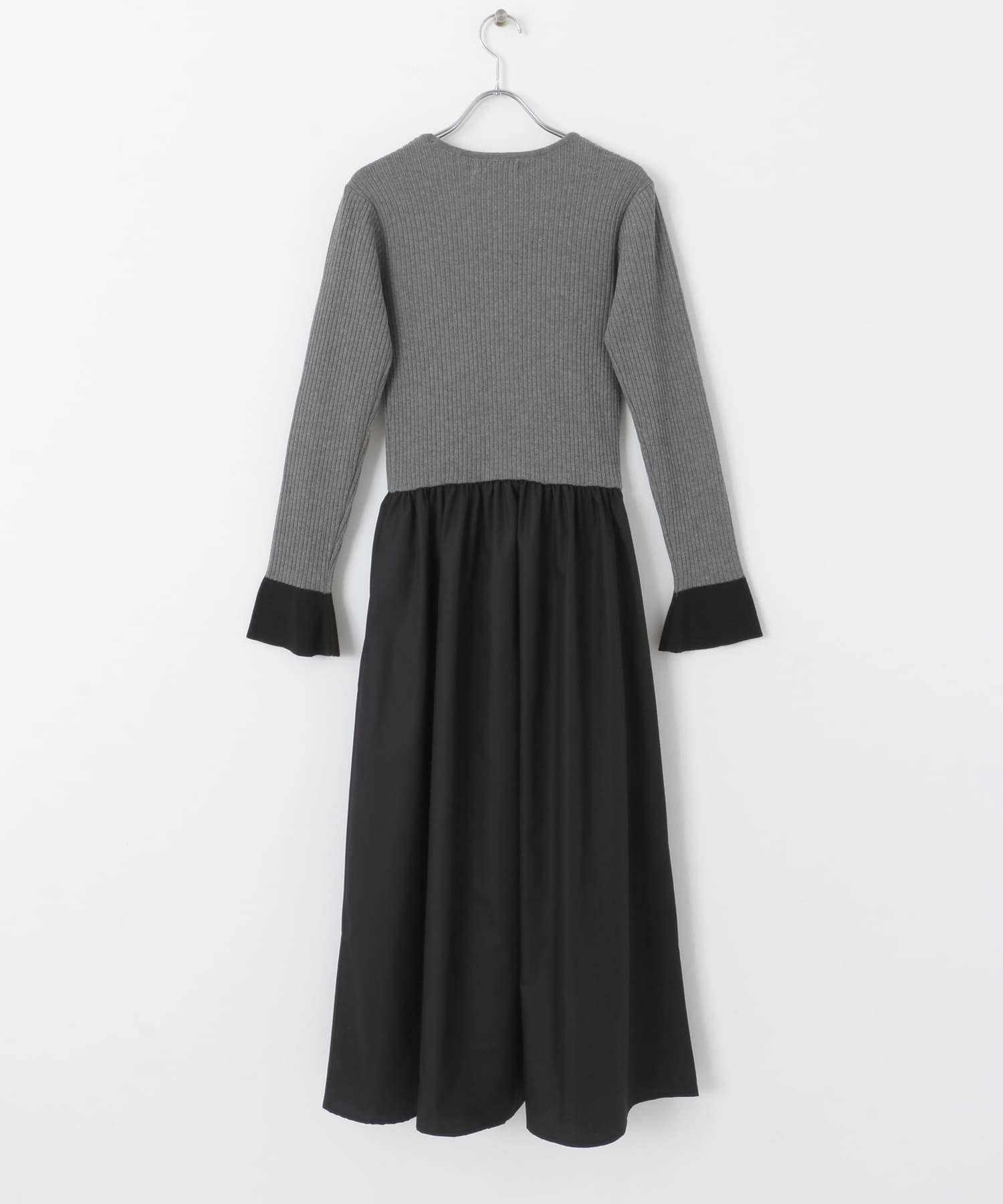 スナイデル　ニットドッキングフレアワンピース　ダークグレー　ワンサイズ SNIDEL（スナイデル）の「ニットドッキングフレアワンピース