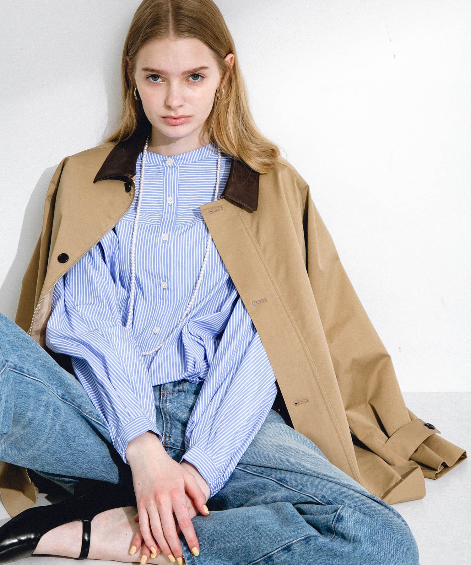 異素材衿ミドルジャケット