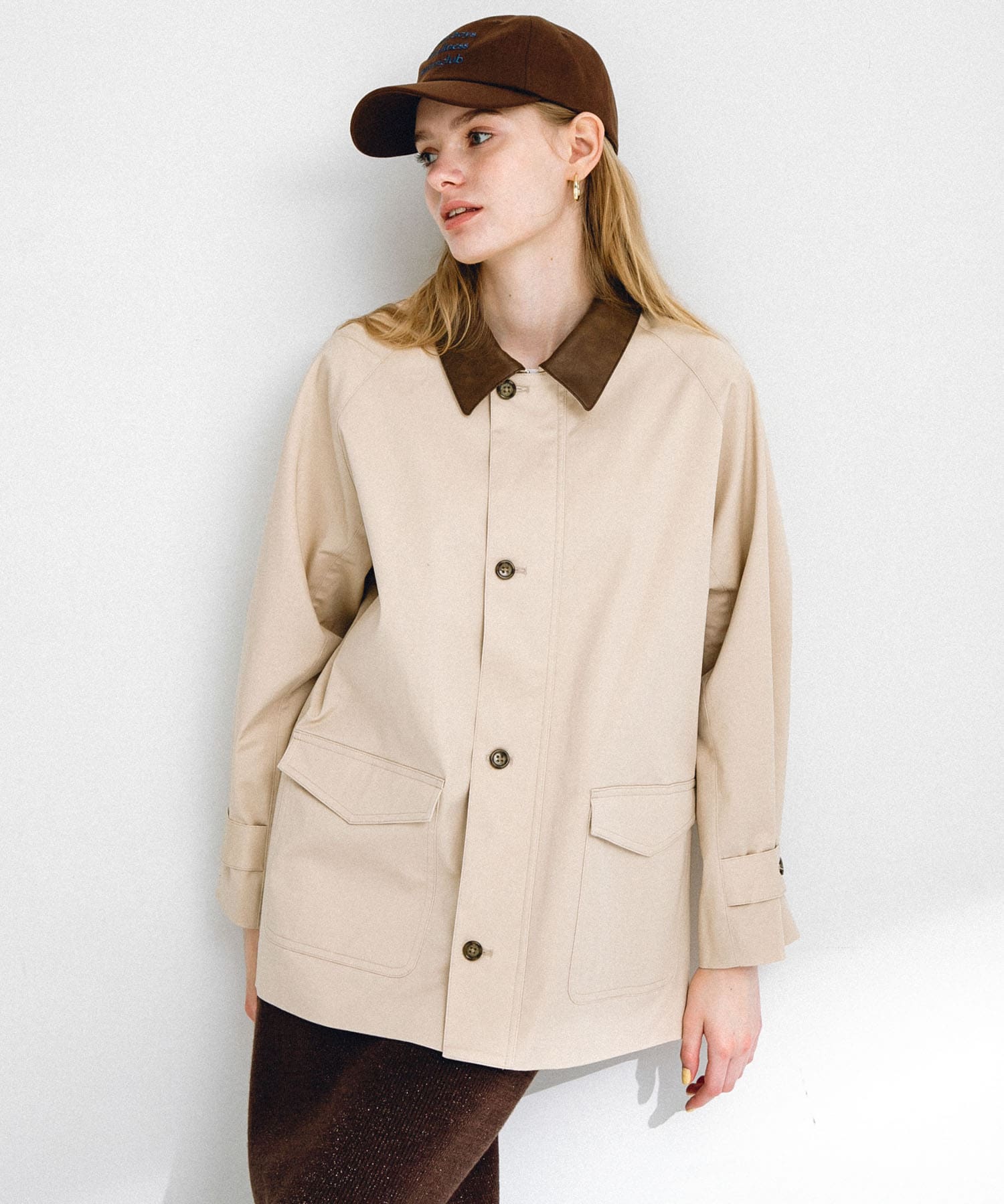 異素材衿ミドルジャケット