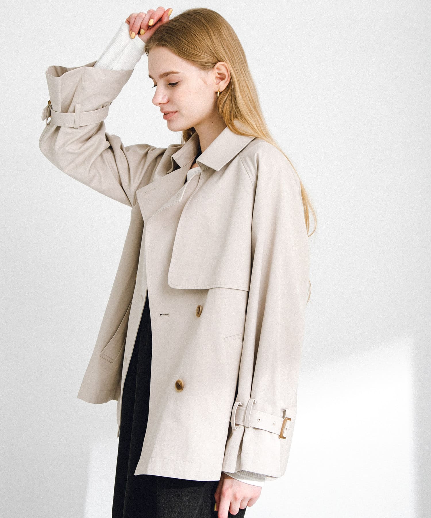 株DAICH イッセイミヤケ ショートトレンチコート 撥水ショートトレンチコート(36 ベージュ): アウター｜URBAN RESEARCH