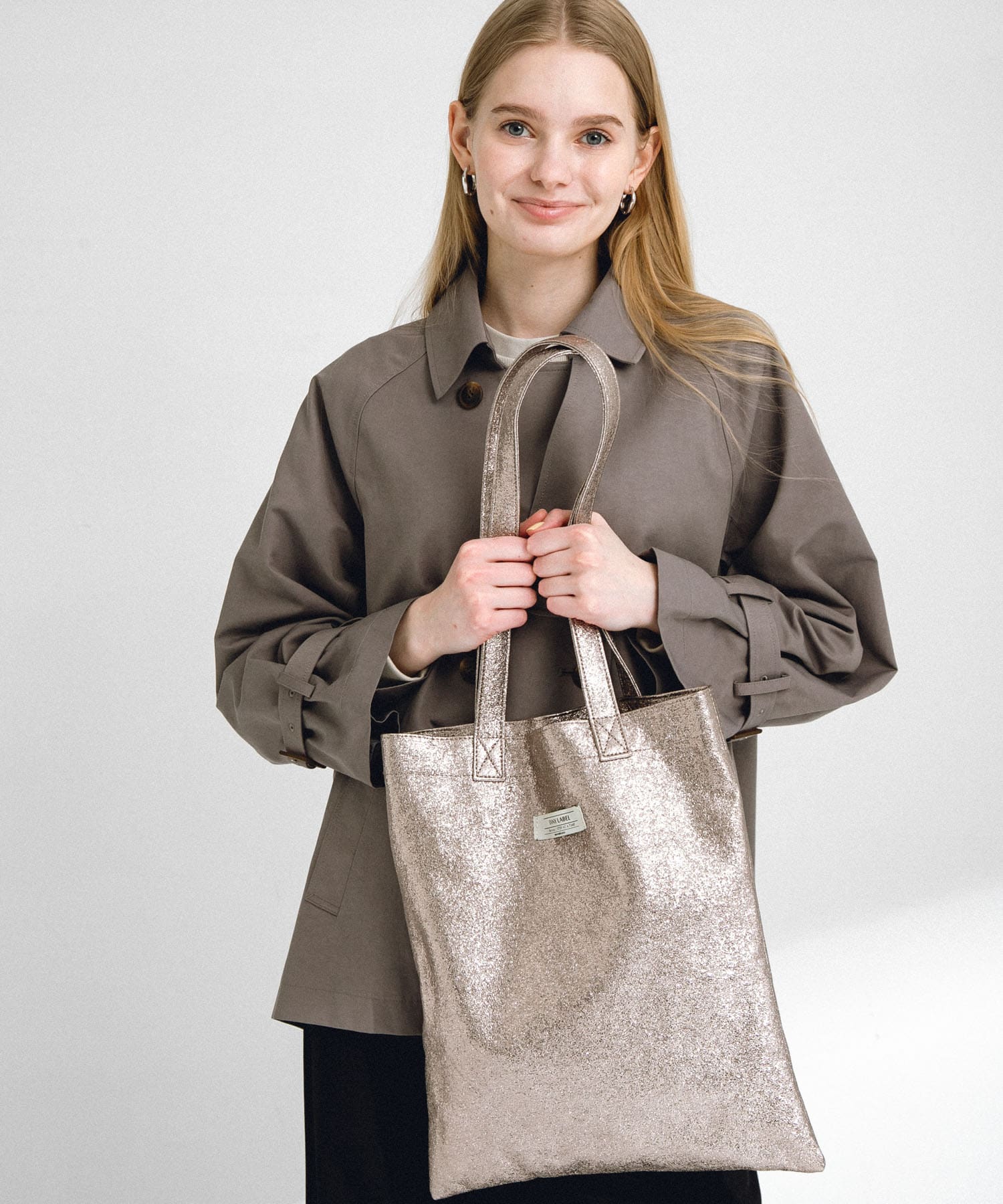メタリックトートバッグ メタルベージュ one