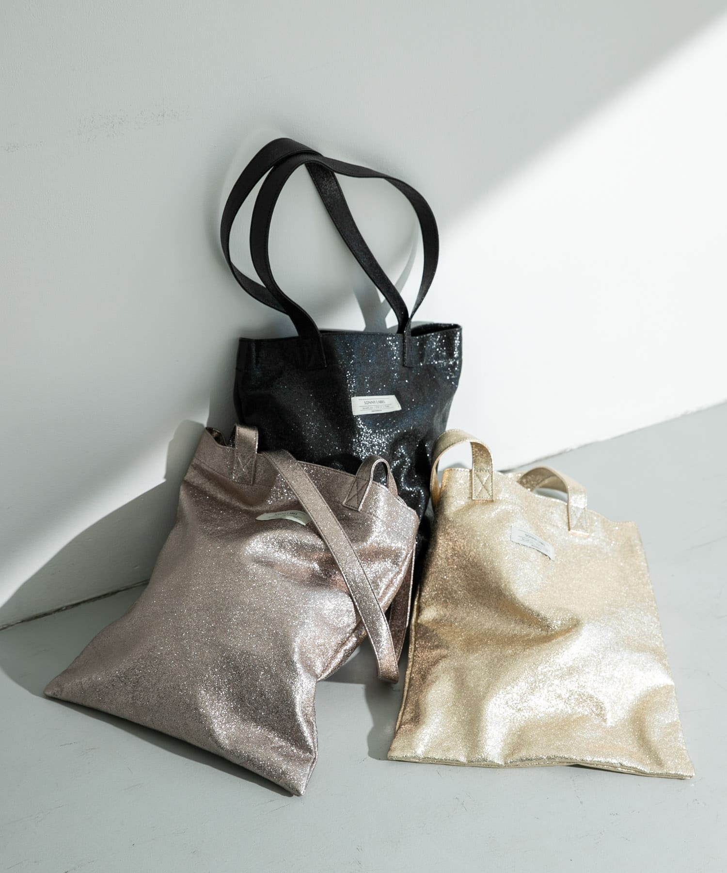 メタリックトートバッグ メタルベージュ one