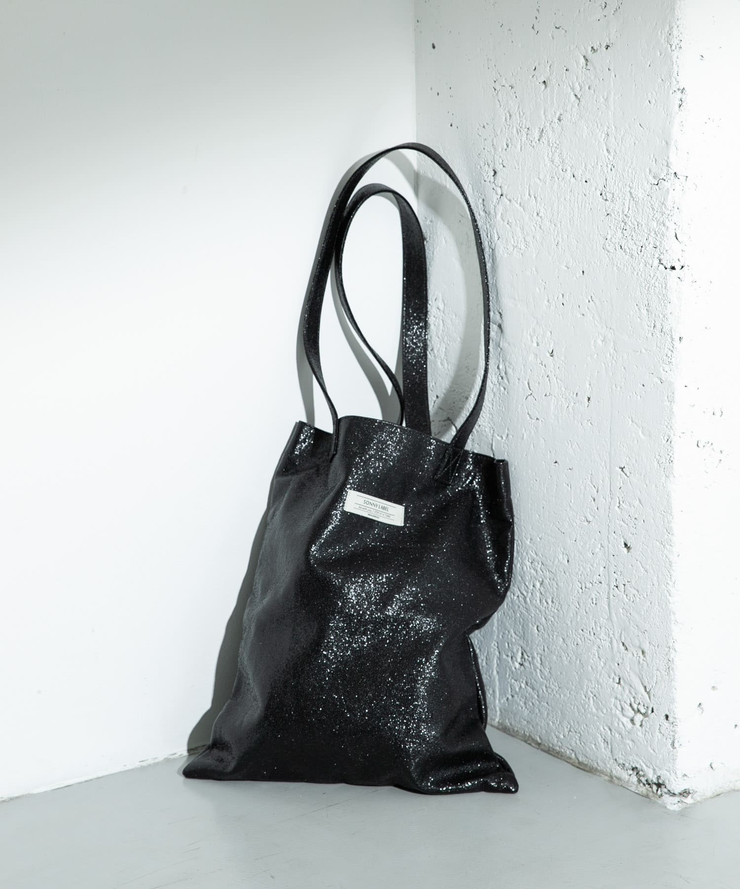 メタリックトートバッグ ブラック one