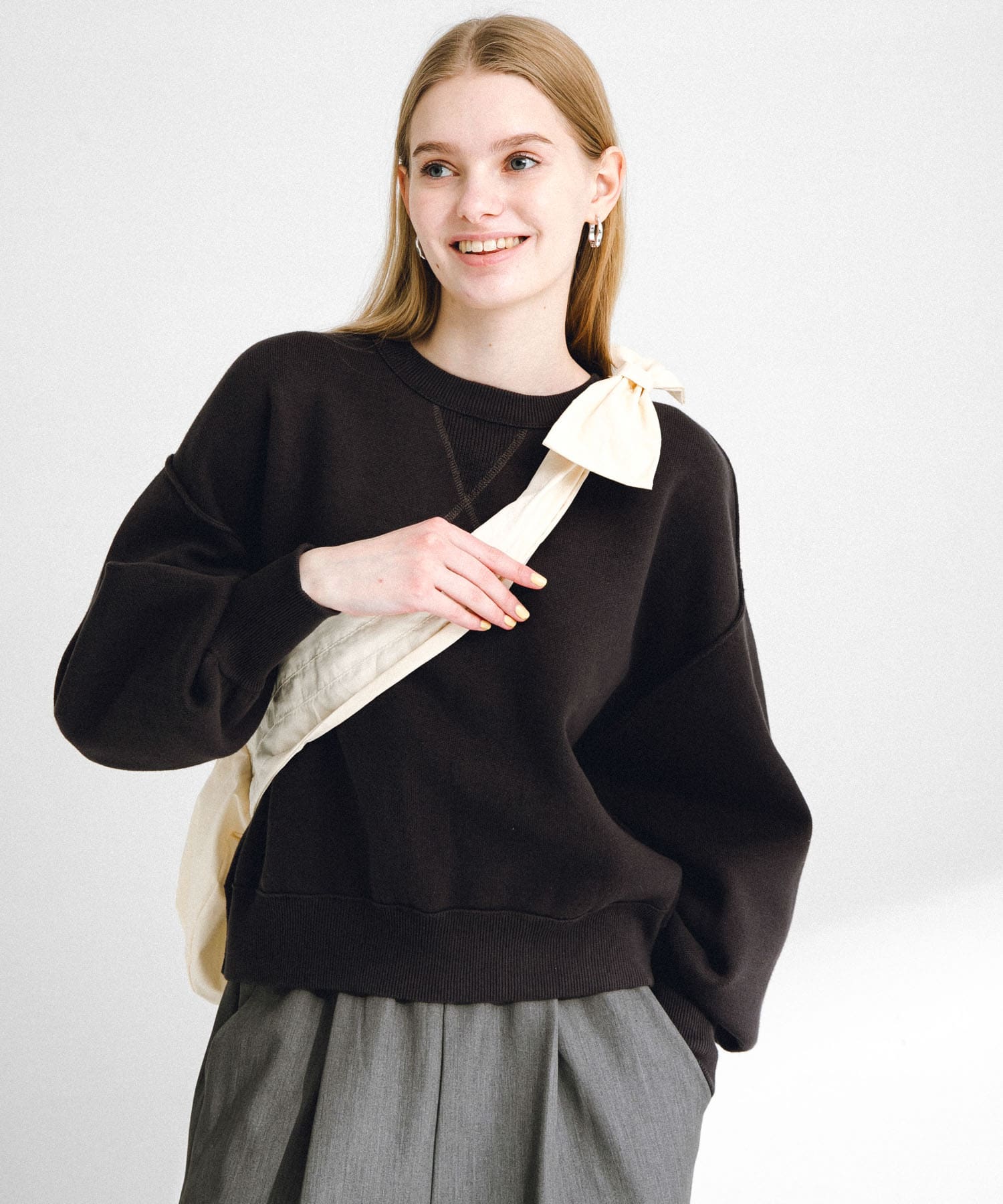 2WAYリボンショルダーバッグ アイボリー one