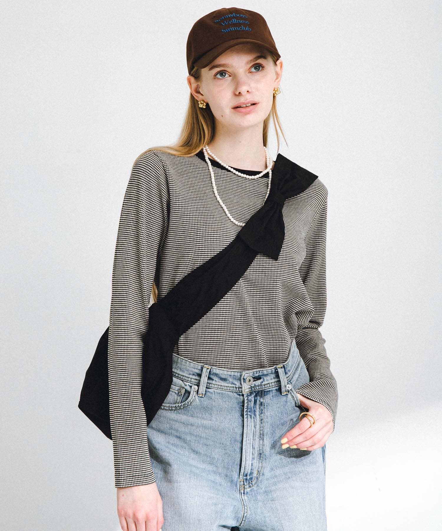 2WAYリボンショルダーバッグ ブラック one