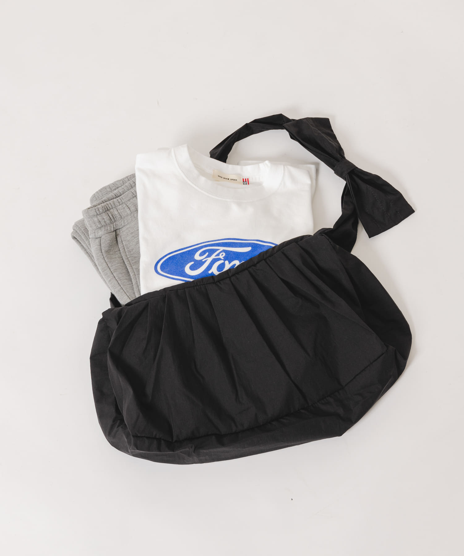 2WAYリボンショルダーバッグ ブラック one