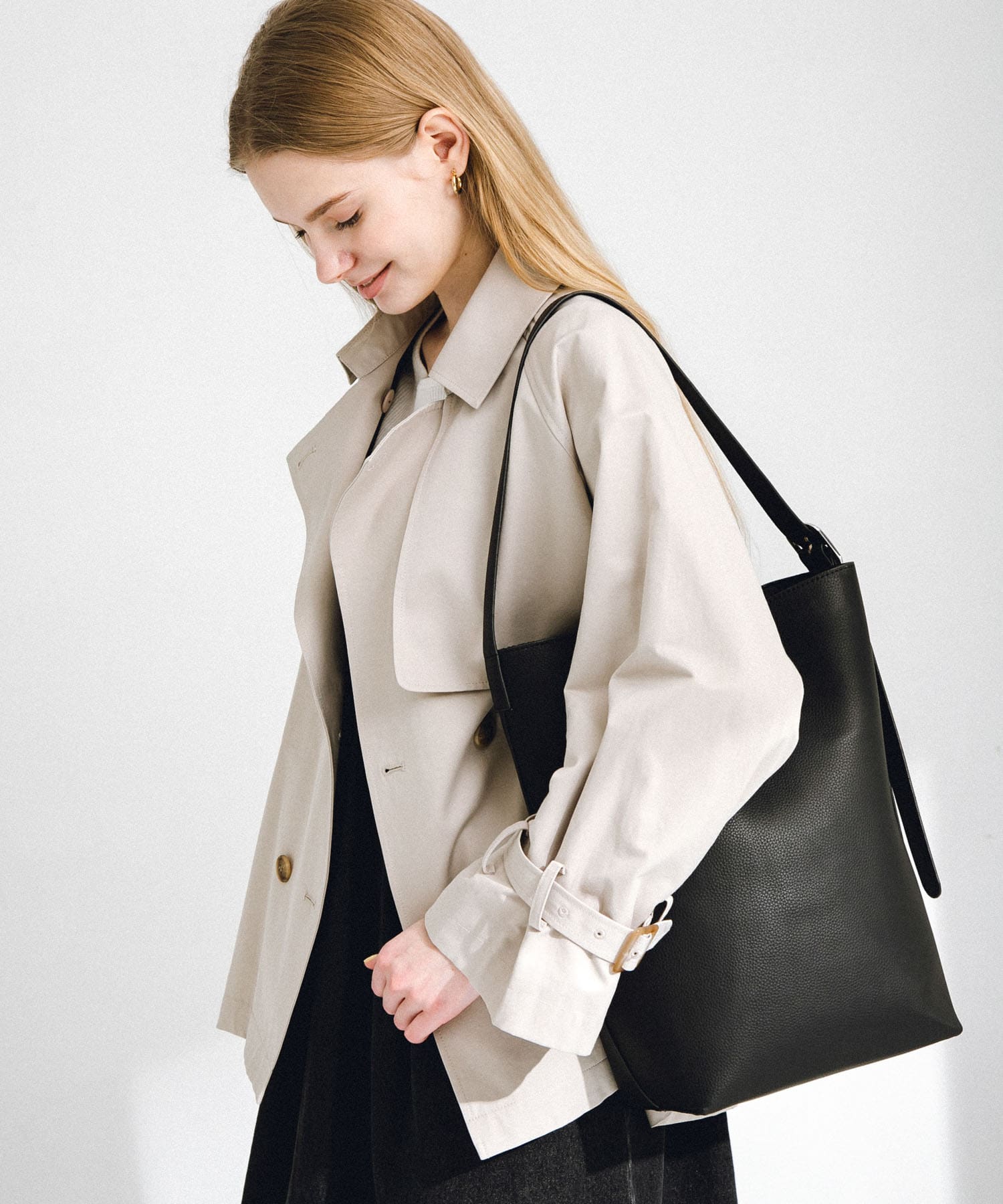 ワンハンドルバケツショルダーバッグ ブラック one