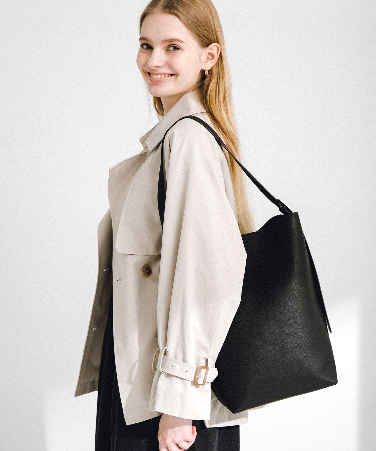 ワンハンドルバケツショルダーバッグ ブラック one