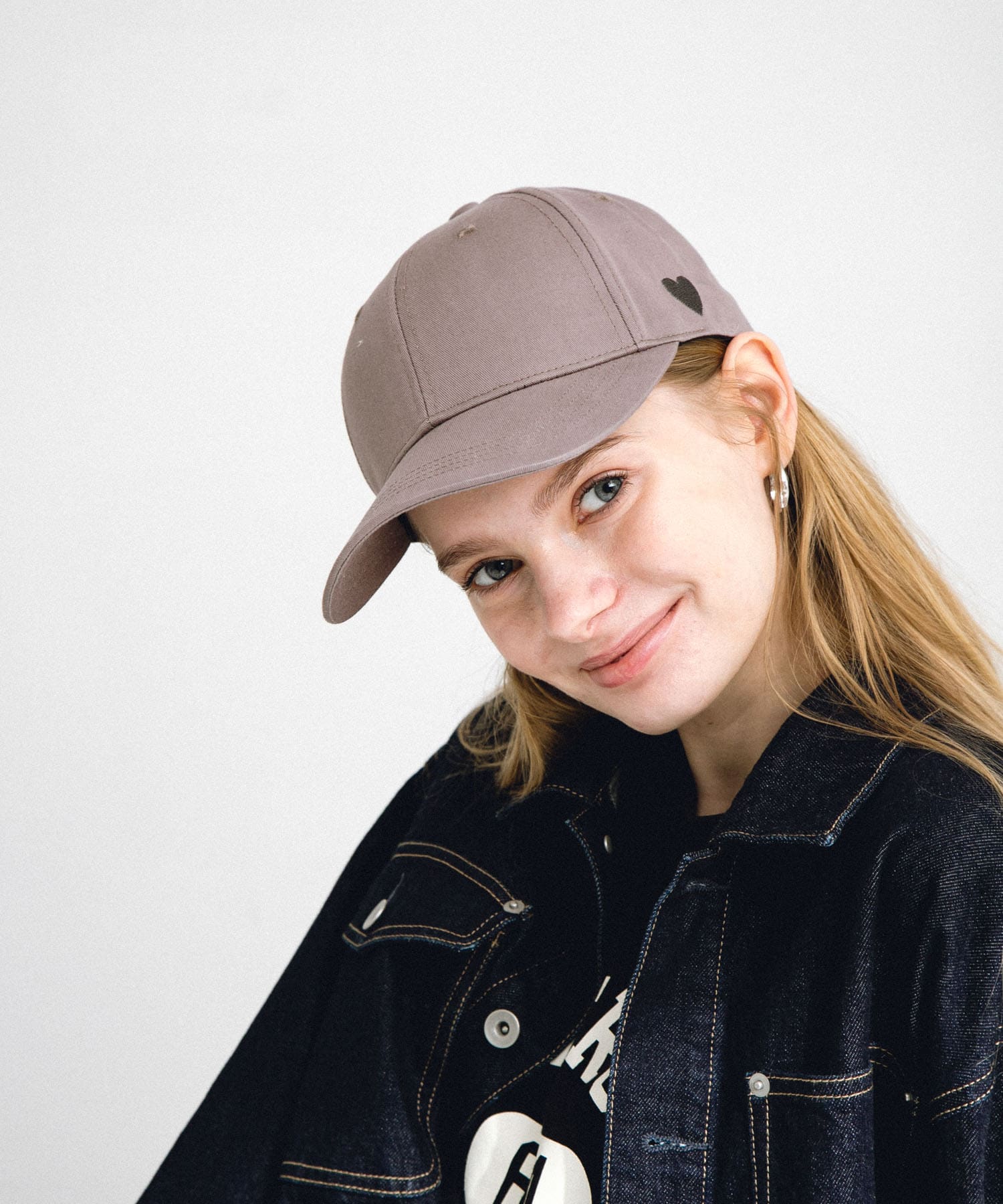 ハートモチーフ小顔CAP グレージュ one