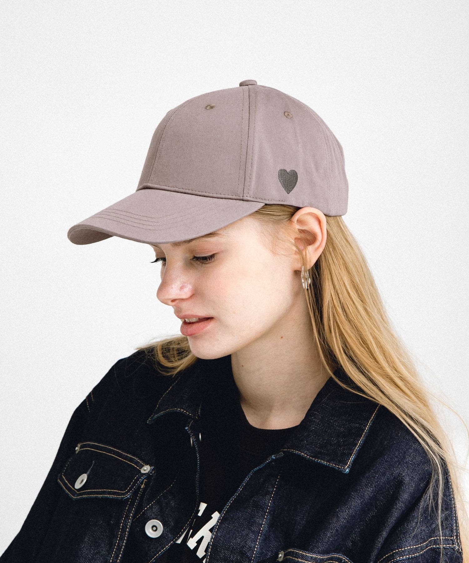 ハートモチーフ小顔CAP グレージュ one
