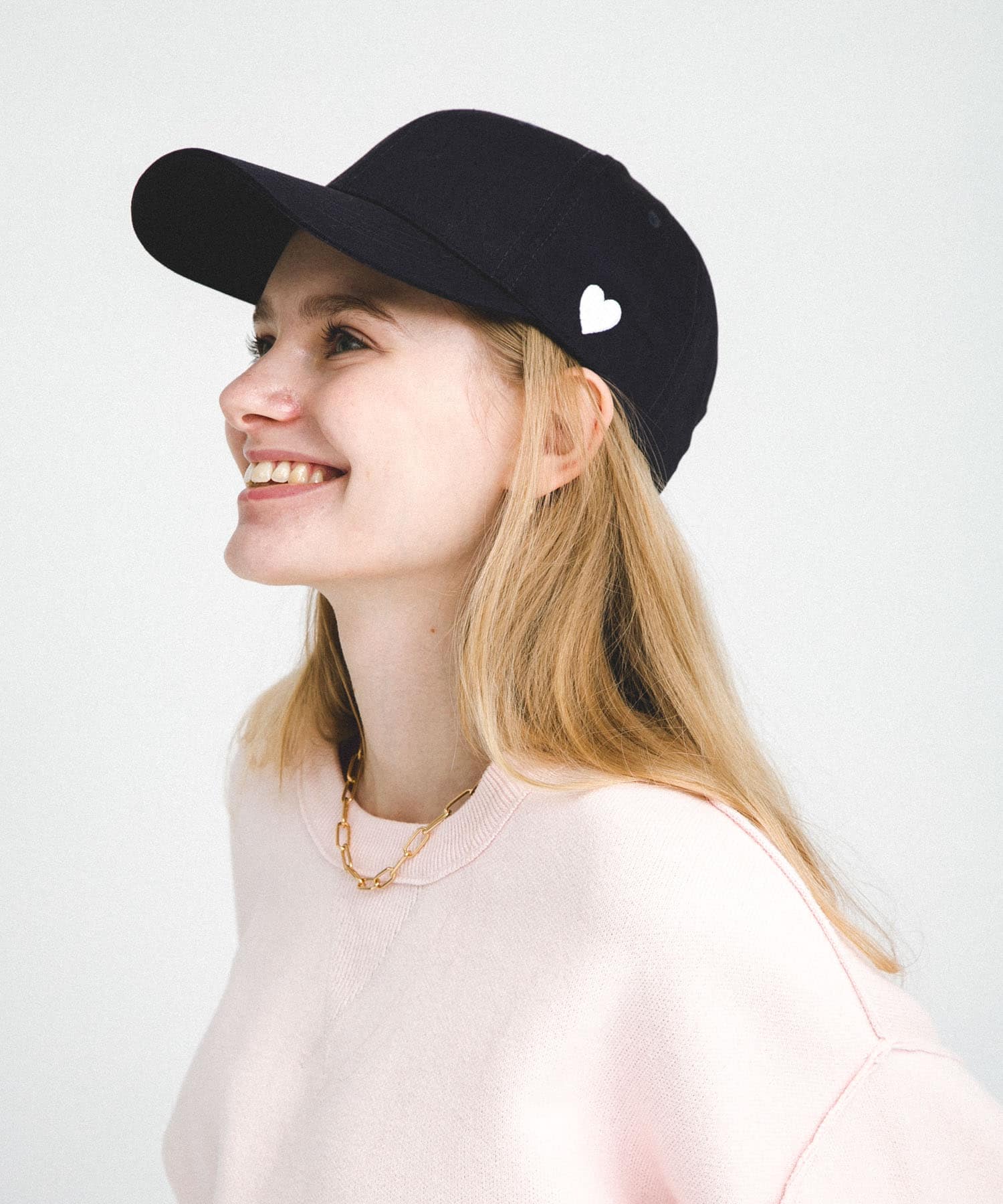 ハートモチーフ小顔CAP ネイビー one