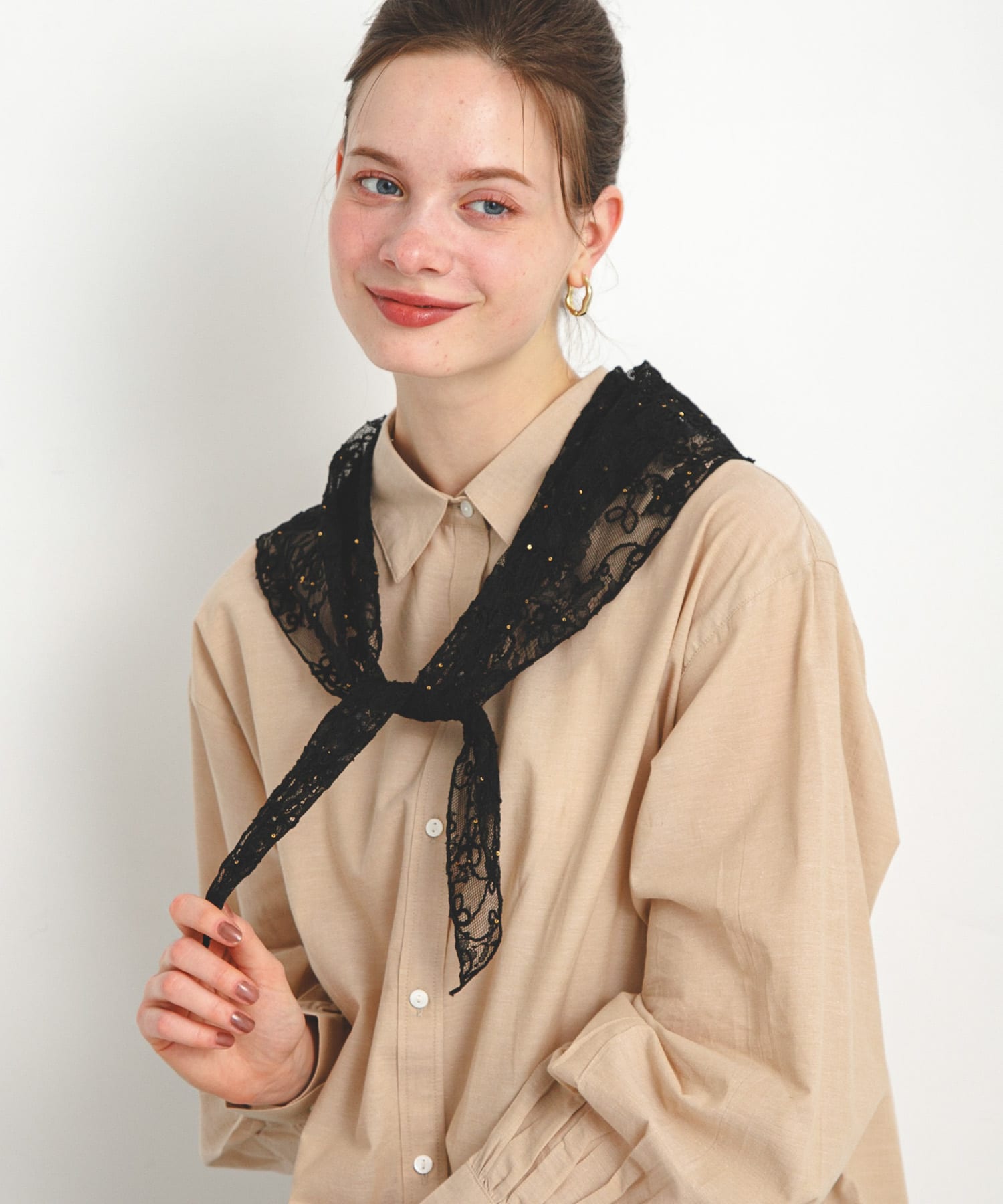 チュールエンブロイダリーストール